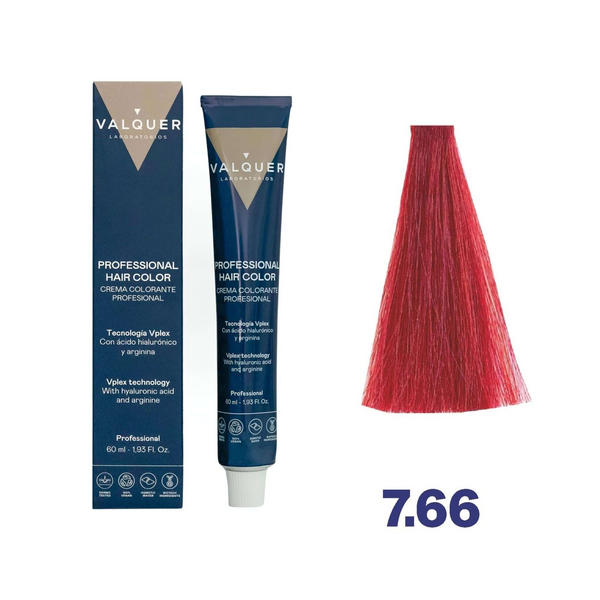 VALQUER COLORATION 7.66 Blond Moyen Rouge Intense hair dye 60 ml bottle professional use
