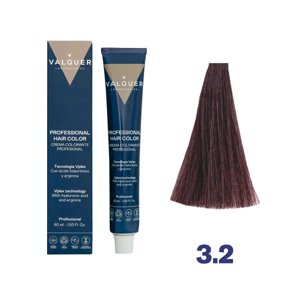 VALQUER COLORATION 3.2 Brun foncé violet hair dye 60 ml bottle