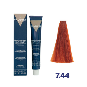 VALQUER COLORATION 7.44 Blond Moyen Cuivré Intense hair dye 60 ml bottle