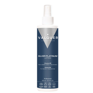 VALQUER LOTION SILVER PLATINUM 300Ml enhancing silver hair with pearl powder and silver pigments in a spray bottle