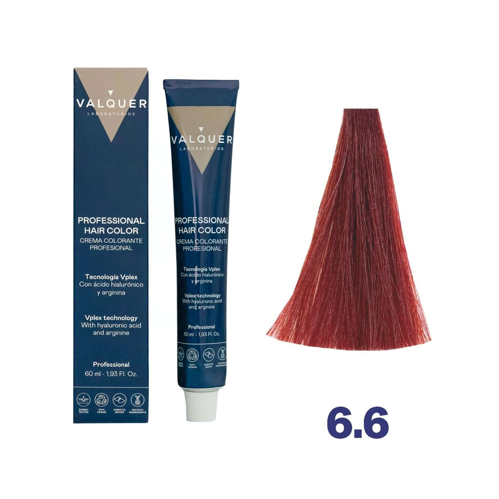 VALQUER COLORATION 6.6 Blond Foncé Rougeâtre hair dye bottle 60 ml