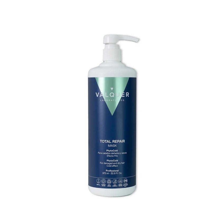 VALQUER MASQUE ICE TOTAL REPAIR 1L hair mask bottle with soothing and revitalizing properties.