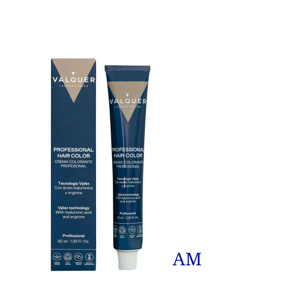VALQUER COLORATION AM hair color product packaging with branding logo