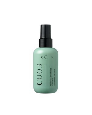 C003 Fixateur Régénérant hair spray bottle with keratin, panthenol, and hyaluronic acid for hydration and repair, 150ml