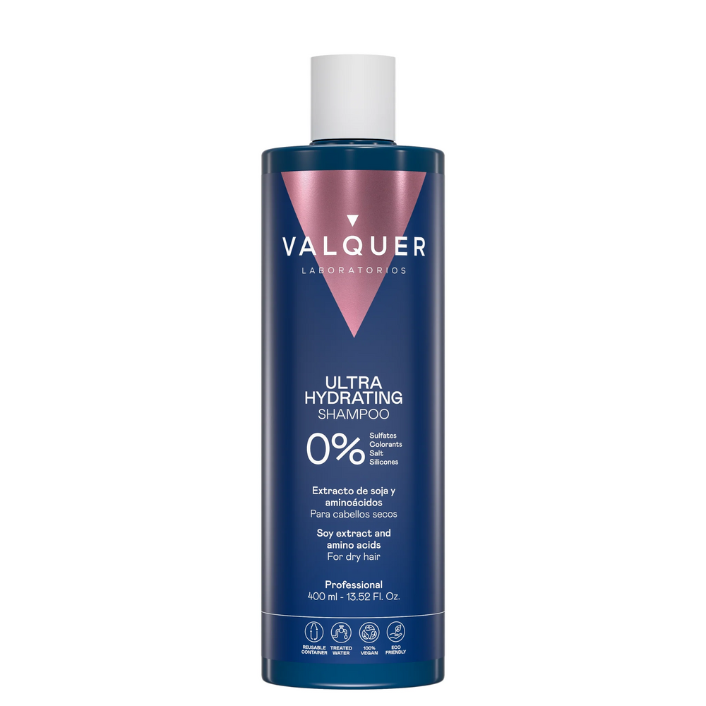 VALQUER SHAMPOING ULTRA-HYDRATANT 400 ML bottle with innovative sponge texture, moisturizing formula, halal-certified, and zero harmful agents