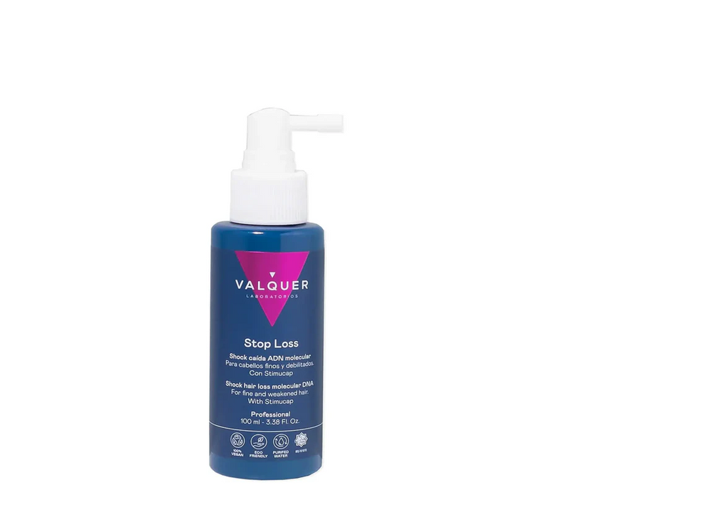 VALQUER SPRAY ANTI-CHUTE ADN MOLECULAIRE 100ML bottle for hair loss treatment with molecular DNA and B vitamins