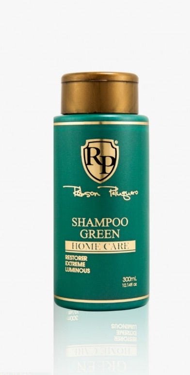 ROBSON PELUQUERO SHAMPOOING HOME CARE GREEN 300ML bottle with argan oil formula for blonde hair maintenance, sulfate and paraben-free.