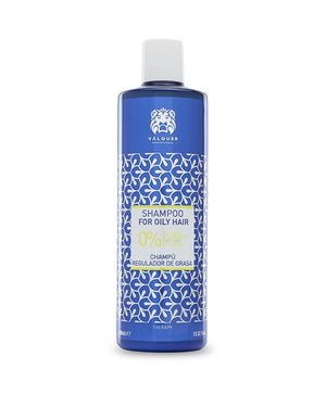 VALQUER shampoo 0% for oily hair 400 ml with Buchu leaf extract in blue bottle