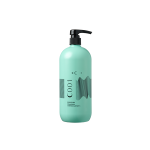 CUBA CHANCE SOIN Disciplina Frizz Control clarifying shampoo 1L in turquoise pump bottle for professional use