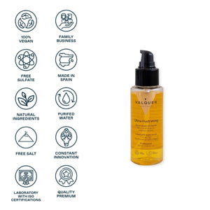 Sérum VALQUER huile d'argan pour cheveux secs et abîmés flacon 100 ml