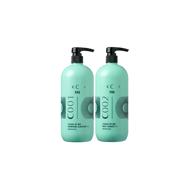 CUBA CHANCE LISSAGE professional anti-frizz hair smoothing kit with two 1L bottles for thick, voluminous hair