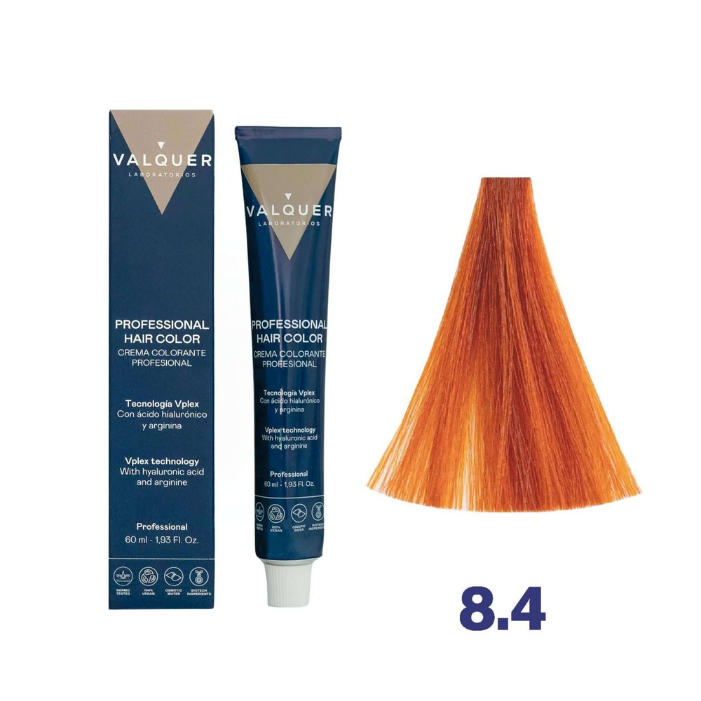 VALQUER COLORATION 8.4 Blond Clair Cuivré hair dye 60 ml bottle