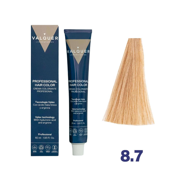 VALQUER Blond Beige Clair 8.7 hair color 60 ml tube for professional use