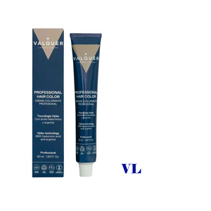 VALQUER COLORATION VL hair dye tubes arranged colorful packaging