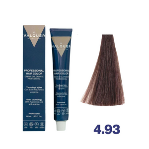 VALQUER COLORATION 4.93 Chocolat Intense hair dye tube 60ml reserved for professional hairdressers with Plex technology and arginine repair