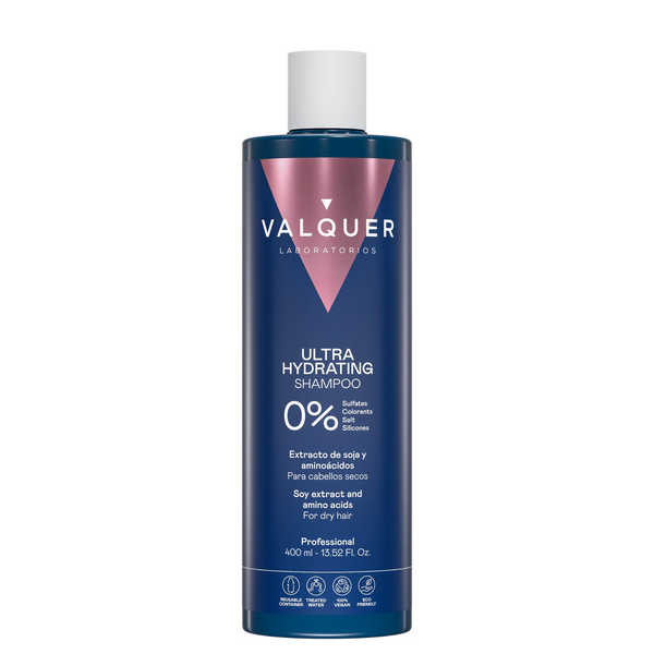 VALQUER SHAMPOING ULTRA-HYDRATANT 400 ML bottle with innovative sponge texture, moisturizing formula, halal-certified, and zero harmful agents