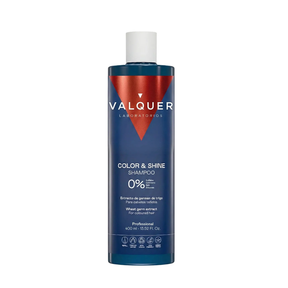 VALQUER shampoo 0% harmful agents for colored hair 400ml bottle with innovative salt-free formula
