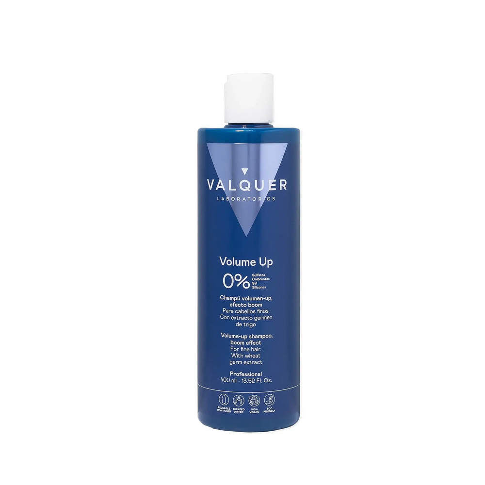 VALQUER SHAMPOING 0% VOLUME-UP 400ml bottle with natural ingredients and no harmful chemicals