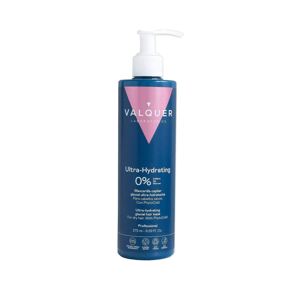 VALQUER MASQUE ICE ULTRA-HYDRATANT 275 ML for dry hair with cooling effect.